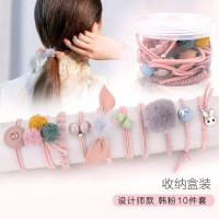 头绳女 韩国网红2020新款发绳ins韩版发圈简约可爱扎头发皮筋头饰|设计师款-粉色10件套(收纳盒装)