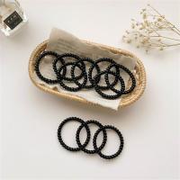 电话线发圈女头绳无痕小号细橡皮筋韩国网红 ins扎头皮套简约发绳|中号黑色10根罐装