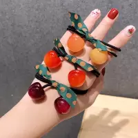 韩版樱桃头绳网红发圈橡皮筋扎头发绳皮套头饰女成人学生简约时尚|透亮樱桃[3条装]