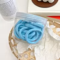 韩国泫雅皮筋女扎头彩色ins头绳高弹力发圈网红发绳简约少女头饰|6#蓝色20件套罐装