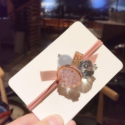 韩国水晶手链两样发绳女网红气质水钻成人百搭时尚橡皮筋发圈|6#色