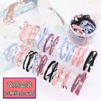 韩国黑色发绳高弹力头绳粗扎马尾儿童编织发圈扎头发橡皮筋女头饰|四色混发25件套