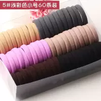 无接缝头绳弹力发圈发饰韩国发绳橡皮筋扎头发皮筋头饰女|5#浅彩色小号60条装