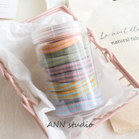 ~韩国运动色系发圈100根装发圈发饰头饰发绳基础打底皮筋皮套|12#条纹毛巾圈-10个装