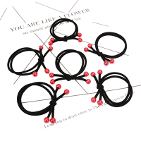 成人扎头发头绳高弹力加粗皮筋橡皮筋发圈发绳皮套女简约发饰耐用|透明20双层红豆