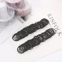 细皮筋发绳 特小号粗发圈加宽儿童女可爱扎头发饰细婴儿ins小清新|黑色100根小圈直径3.4cm