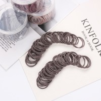 细皮筋发绳 特小号粗发圈加宽儿童女可爱扎头发饰细婴儿ins小清新|棕色100根小圈直径3.4cm