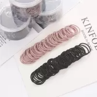 细皮筋发绳 特小号粗发圈加宽儿童女可爱扎头发饰细婴儿ins小清新|黑色50+韩粉50小圈直径3.4cm