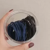 发绳女ins发圈简约头绳加粗扎绑头发绳皮筋黑色橡皮筋网红高弹力|[20条装]藏青色*10+黑色*10