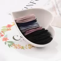 细皮筋发绳 特小号粗发圈加宽儿童女可爱扎头发饰细婴儿ins小清新|大圈黑色50根+彩色50大圈直径5