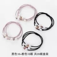 发圈扎头发橡皮筋女简约发饰品韩国发绳成人马尾头绳皮套可爱新款|5#黑色10+粉色10根
