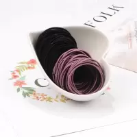 细皮筋发绳 特小号粗发圈加宽儿童女可爱扎头发饰细婴儿ins小清新|大圈黑色50+紫红色50大圈直径5