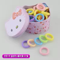发圈女少女可爱 简约毛巾圈发绳扎头发皮筋头绳头饰不伤发橡皮筋|宝宝小号50根混彩配小KT盒