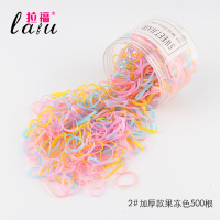 儿童皮筋不伤发女童头绳扎头发橡皮筋韩国宝宝发饰黑色弹力小发圈|2#加厚款果冻色500根