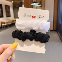 网红ins大肠发圈简约丸子头发绳皮筋女扎头发绳粗扎马尾肥肠头绳|5#亮丝款-黑白系