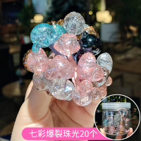 儿童扎头发橡皮筋公主宝宝发绳韩国可爱头绳发饰女童发圈小孩头饰|7#七彩爆裂珠光小圈(20根)