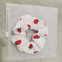 ins格子系猪大肠肥jk发圈简约bm方格少女扎头可爱头绳皮筋网红韩|白色草莓[2个装]