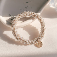 水钻韩国发圈扎头绳女森系简约气质橡皮筋女扎头网红ins水晶发绳|5#珍珠