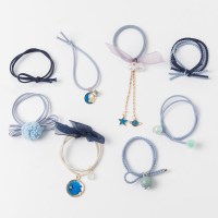 韩国橡皮筋女扎头网红ins头绳可爱发绳简约皮套森系少女发圈头饰|藏青蓝星空罐装发绳