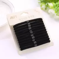 强拉不断不伤发皮套皮圈头绳发饰韩国高弹力发圈扎头发橡皮筋发绳|全黑色11根植绒
