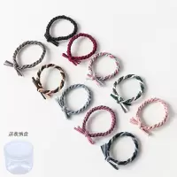 皮套头绳女扎头发发绳网红ins森系高弹力耐用橡皮筋女扎头粗发圈|编制交叉10根+盒