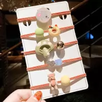小雏菊发绳扎头发头绳女简约网红发饰韩国丸子头皮筋马尾发带头饰|蘑菇桔色5件套