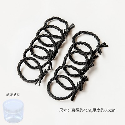 皮套头绳女扎头发发绳网红ins森系高弹力耐用橡皮筋女扎头粗发圈|黑色交叉10根+盒