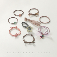 网红emi jay头绳女简约发圈扎头发ins橡皮筋发绳韩国可爱皮套头饰|9件套灰咖系