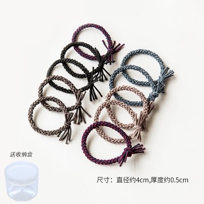 皮套头绳女扎头发发绳网红ins森系高弹力耐用橡皮筋女扎头粗发圈|编织混色20根装+盒