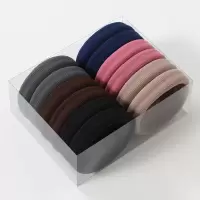 简约高弹力耐用加粗橡皮筋扎头头绳发圈网红马尾黑色皮套发绳头饰|13#加粗加厚高弹力大号玫红系混色12个盒装5cm