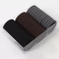 简约高弹力耐用加粗橡皮筋扎头头绳发圈网红马尾黑色皮套发绳头饰|14#高弹力大号深色系混色40个盒装