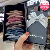 头绳女韩版橡皮筋盒装皮筋发绳简约网红皮套扎头发饰品发圈|4★螺纹混色30根[礼盒装]