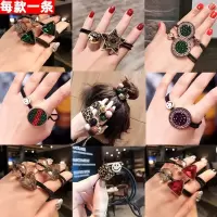 皮筋女扎头半豹纹头绳韩版 简约了原发饰品精致欧美发绳网红|[限糧888套]特惠款[9件套]