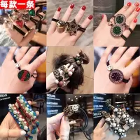 皮筋女扎头半豹纹头绳韩版 简约了原发饰品精致欧美发绳网红|[Q网Z好]抖音网红款[9件套]