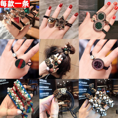 皮筋女扎头半豹纹头绳韩版 简约了原发饰品精致欧美发绳网红|[Q网Z好]抖音网红款[9件套]