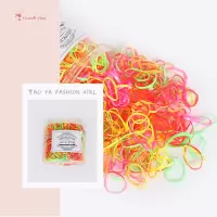 黑色头绳一次性儿童小橡皮筋发绳宝宝不伤发饰扎头发彩色成人发圈|荧光色{大圈}--加厚