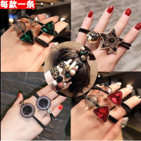 皮筋女扎头半豹纹头绳韩版 简约了原发饰品精致欧美发绳网红|时尚经典款[5件套]A款