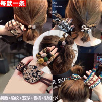皮筋女扎头半豹纹头绳韩版 简约了原发饰品精致欧美发绳网红|时尚经典款[5件套]B款