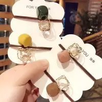 手链两用发圈韩版简约扎头发皮筋高弹力头饰网红少女头绳韩国发绳|4根装(墨绿+卡其+黄色+香芋紫)