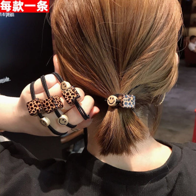 皮筋女扎头半豹纹头绳韩版 简约了原发饰品精致欧美发绳网红|[试戴品+不推荐购买]方块笑脸1条