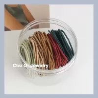 100条 北欧莫兰迪色短发细款发绳韩国清新简约头绳女小祖宗橡皮筋|彩色100条5色粗细约0.2cm