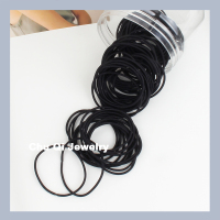 100条 北欧莫兰迪色短发细款发绳韩国清新简约头绳女小祖宗橡皮筋|黑色100条粗细约0.2cm