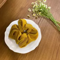 简约少女大肠发圈ins皮套头饰发绳气质扎头发皮筋韩国网红橡皮筋|深姜黄