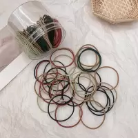 100根装经典款!森系简约气质发圈高弹力耐用橡皮筋扎头绳发绳女|1#6色混色100根收藏优先发货