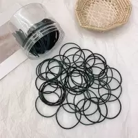 100根装经典款!森系简约气质发圈高弹力耐用橡皮筋扎头绳发绳女|7#墨绿+黑色100根