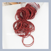 100条 北欧莫兰迪色短发细款发绳韩国清新简约头绳女小祖宗橡皮筋|南瓜红100条粗细约0.2cm