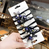 『特价抢6-24发圈』头绳成人儿童女绑头发扎马尾橡皮筋套发绳发饰|花开万年6件套蓝色简约op袋装