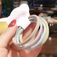 韩版头绳女成人简约皮筋网红ins发圈扎头发橡皮筋森女系学生皮套|彩虹款)混色20条