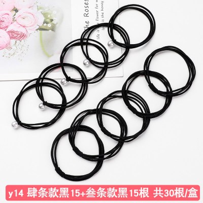 发圈女日韩可爱少女绑发超仙成人百搭发绳高马尾橡皮筋小清新头绳|y14肆条款黑15+叁条款黑15根