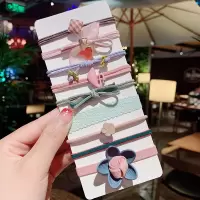 扎头发头绳少女可爱发绳ins网红橡皮筋女扎头简约发圈皮套头饰品|8#粉色天鹅9件套(收藏送网纱袋)